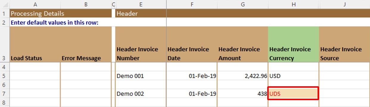 Real Time Validation - Simplified Loader Excel for Oracle Fusion Cloud ERP